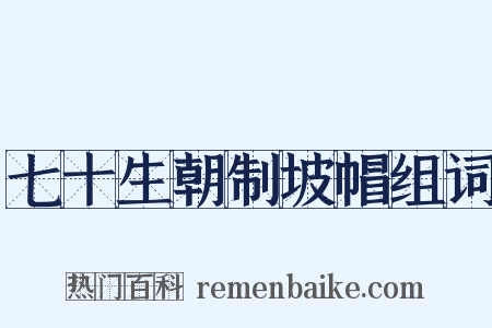 七十生朝制坡帽组词是什么意思的图片